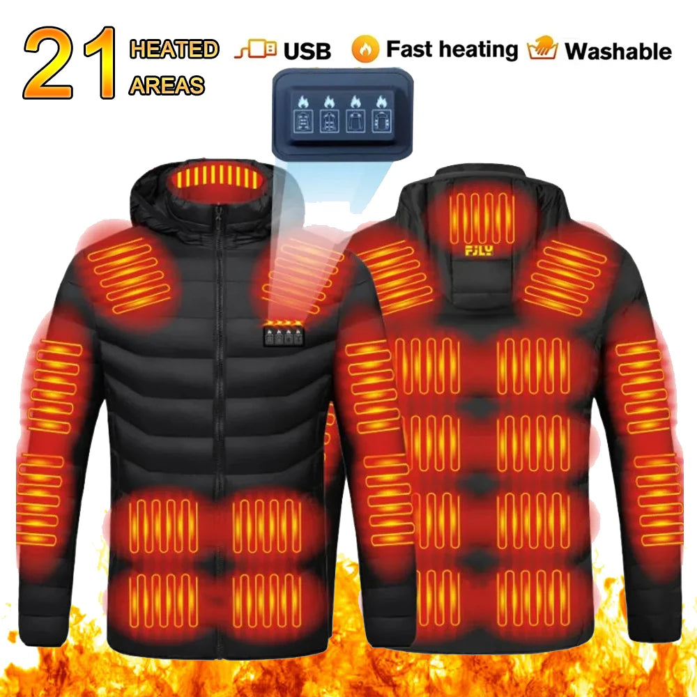 Men's Thermal Jacket with 21 Zone Control and Four USB Electric Switches