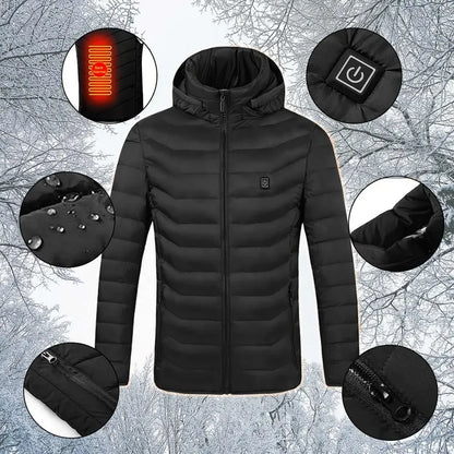 Men's Thermal Jacket with 21 Zone Control and Four USB Electric Switches