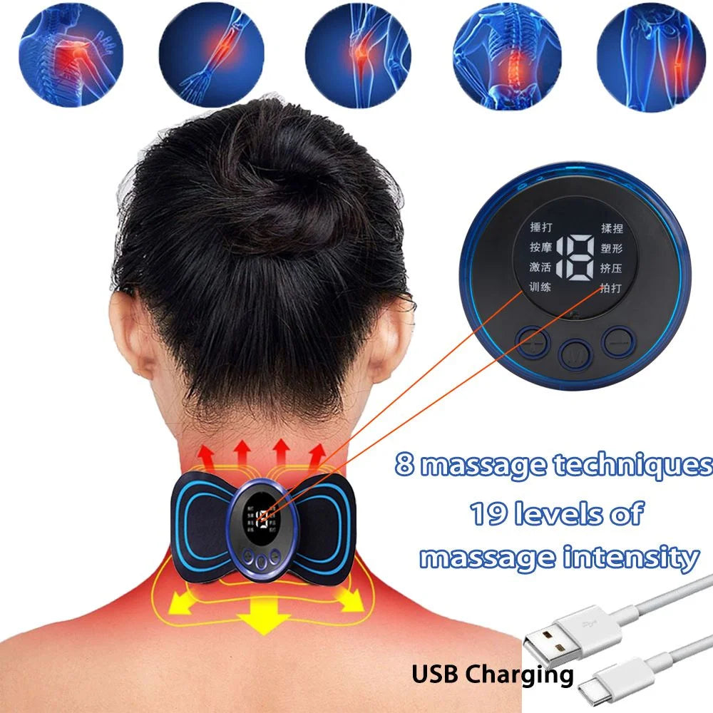 Mini Cervical Muscle Massager with Electric Pulse