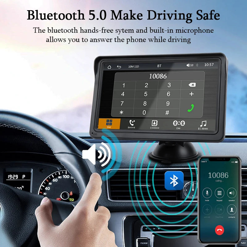 7' CarPlay and Android Auto Touch Multimedia Player with Rear Camera