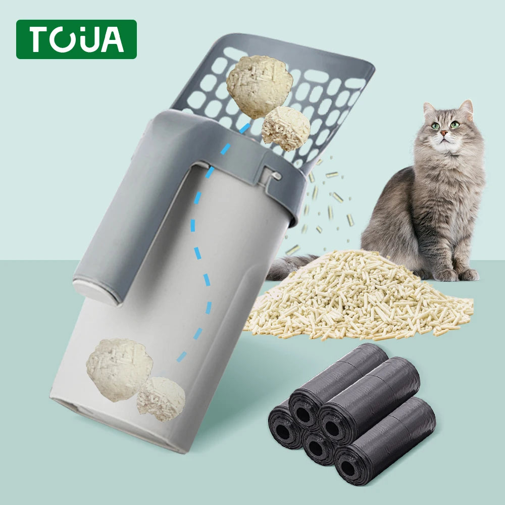 Pala Para Arena De Gatos, Recogedor De Basura Con Bolsa De Recambio