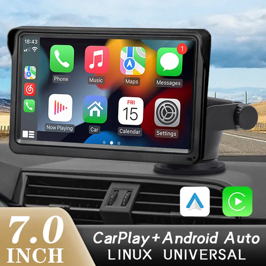 Reproductor Multimedia Táctil de 7' CarPlay y Android Auto Con Cámara Trasera